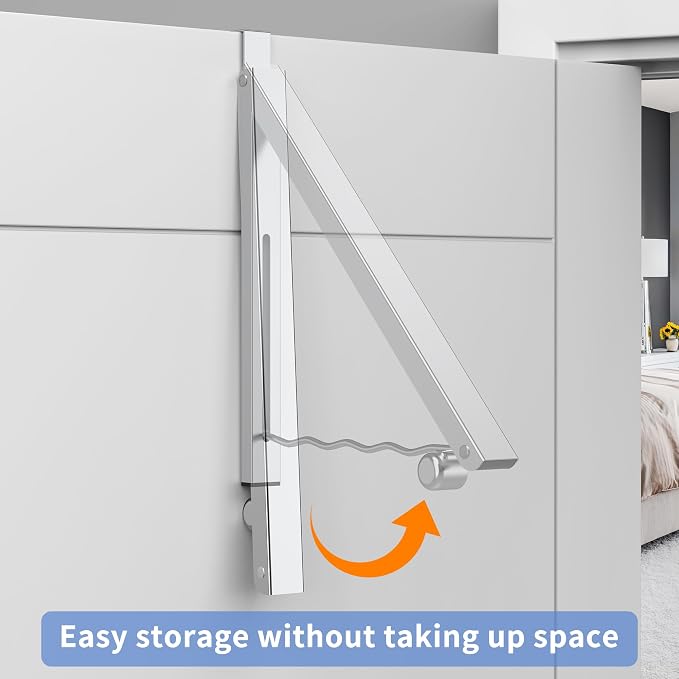 Clothes Drying Rack for Laundry Room Organization, Foldable Over The Door - Image 3