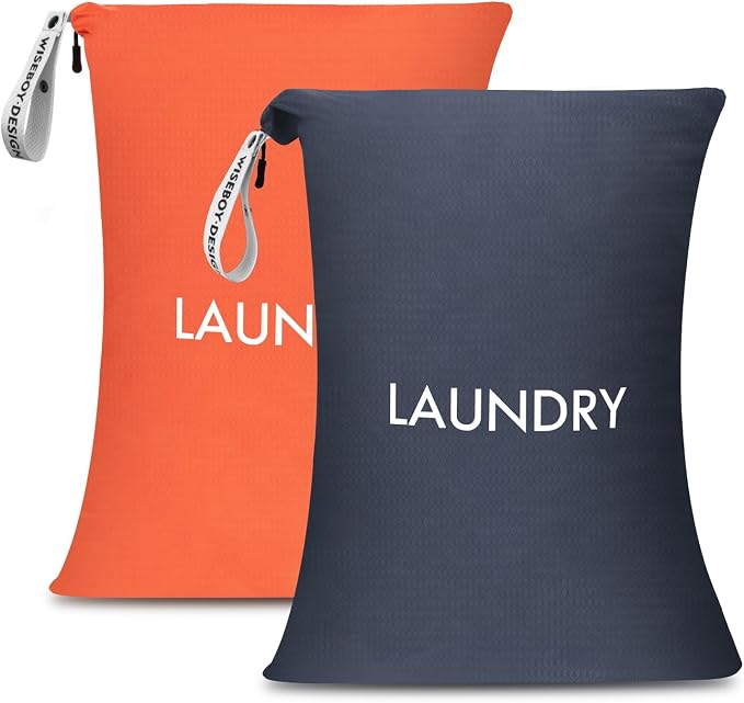 WiseBoy 2 Pack Laundry Bags, Travel Laundry Bag by WiseBoy