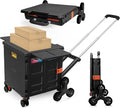 Foldable Utility Cart with Stair Climbing Wheels, Collapsible Rolling Crate by ZIYOULANG