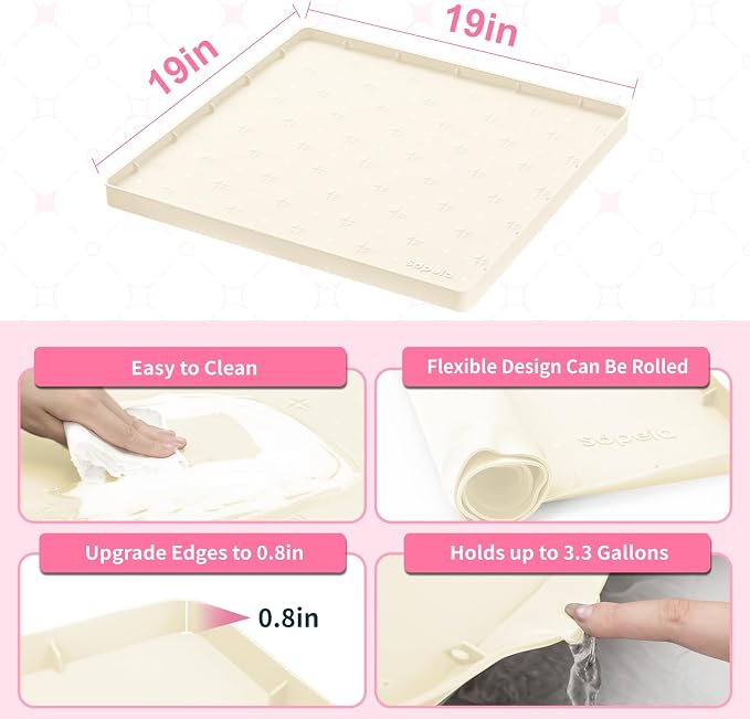 Sdpeia Under Sink Mat 19"×19" Waterproof Silicone Cabinet Liner & Sink Protector - Image 4