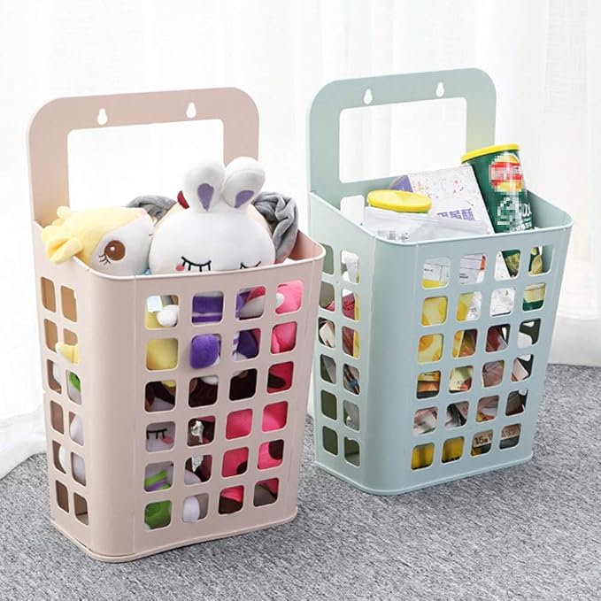 Hanging Handle Laundry Basket Wall Mount Clothes Hamper Laundry Organizer Cart - Image 5