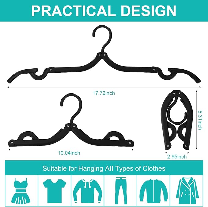 24PCS Travel Hangers, Portable Foldable Clothes Hangers, Foldable Clothes - Image 2