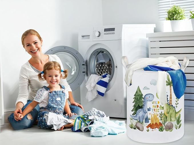 Kids Laundry Hamper, Dinosaur Laundry Basket Collapsible Boys Storage Baskets - Image 4