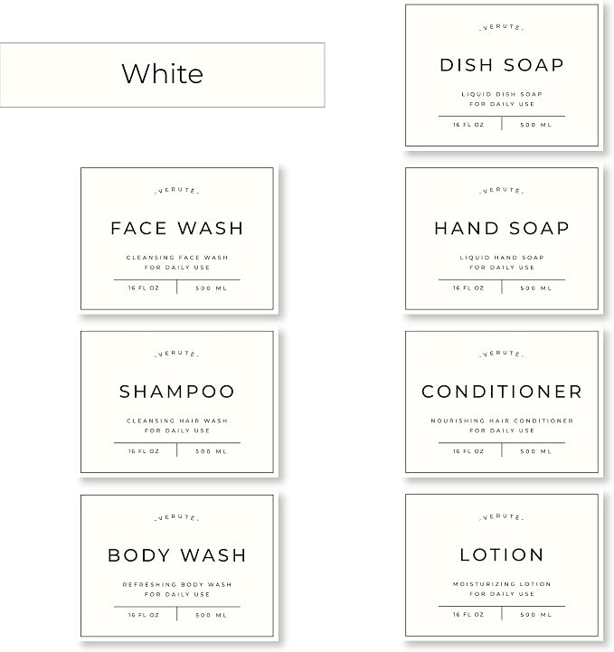 Waterproof Labels for Amber Glass Soap Dispenser and Plastic Bottles - Image 7