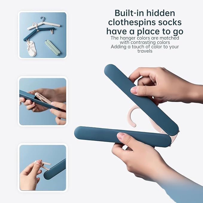 4 Pack Travel Hangers, Foldable Hangers, - Image 5