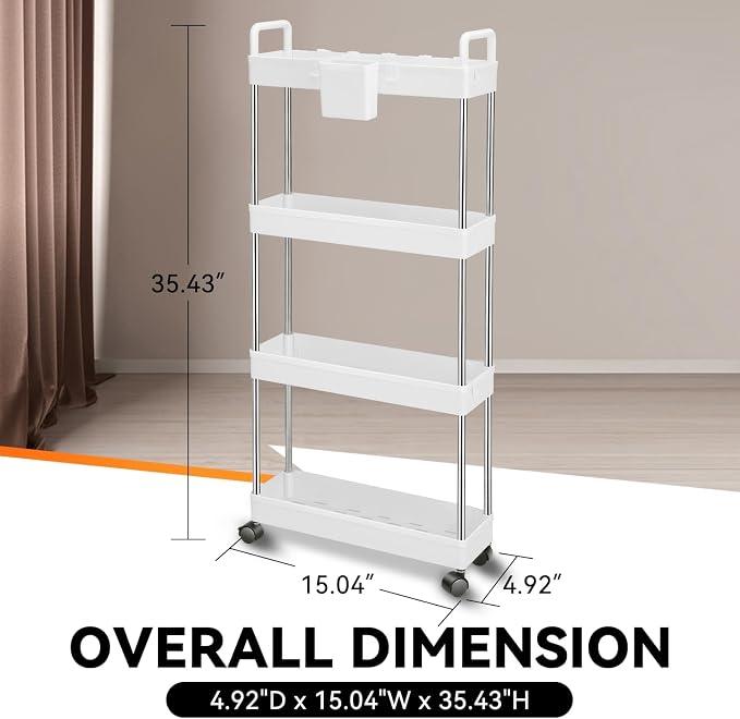 Auto Dynasty 4 Tier Slim Rolling Cart - Image 8