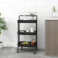 3-Tier Rolling Storage Cart, Metal Utility Trolley by Unknown