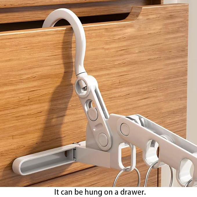 WaWacomp1PC Portable Folding Clothes Drying Rack and 5 Pcs Foldable Hangers - Image 7