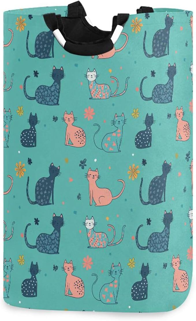 Sweet American Curlcats Turquoise laundry baskets collapsable and waterproof by Unknown