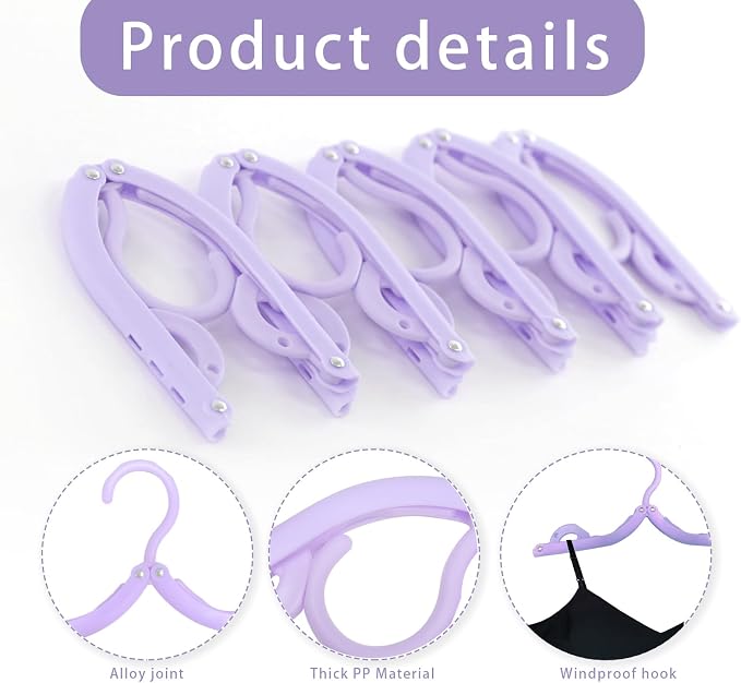 6PCS Portable Folding Clothes Hangers Clothes Drying Rack - Image 4