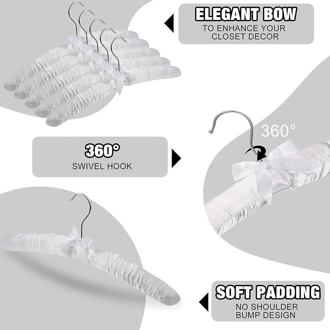 Jetec 12 Pieces Satin Padded Hangers - Image 4