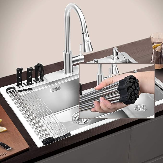 Ahyuan Roll up Dish Drying Rack Over The Sink Kitchen Roll up Sink Drying Rack - Image 6