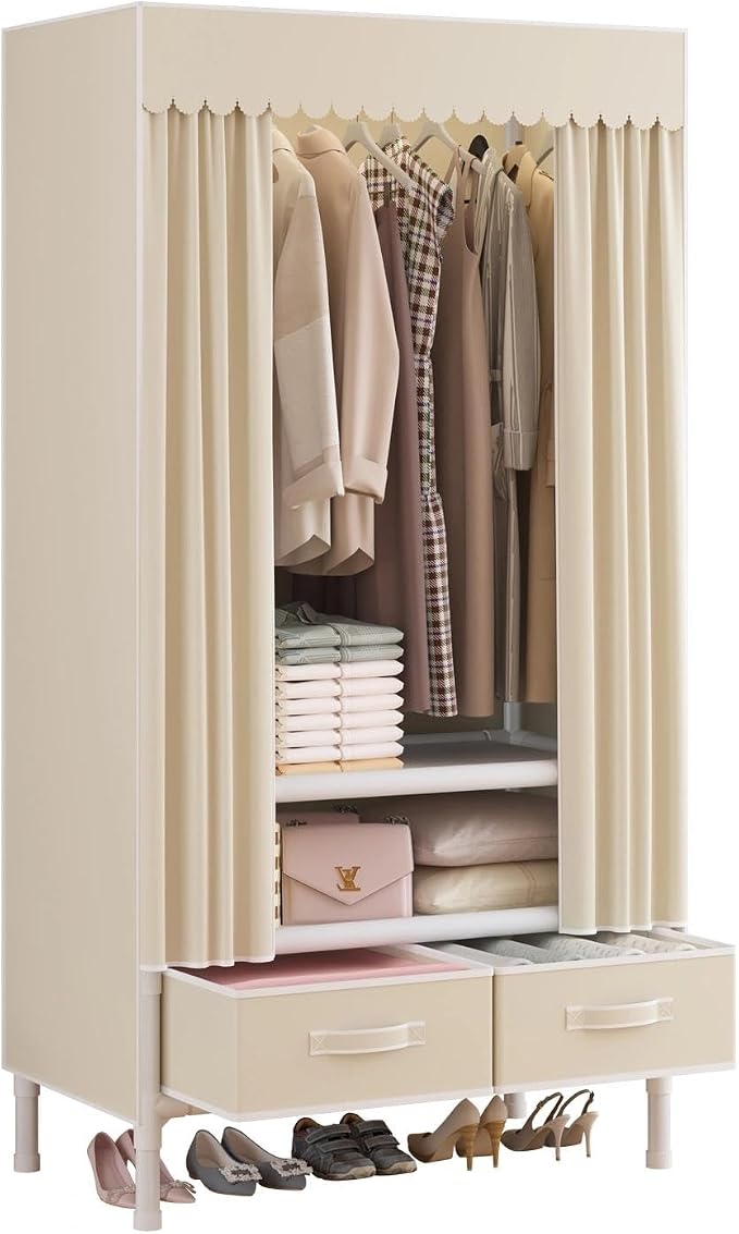 Portable Closet, Garment Rack, Heavy Duty Clothes Rack by WEALTHYHEART