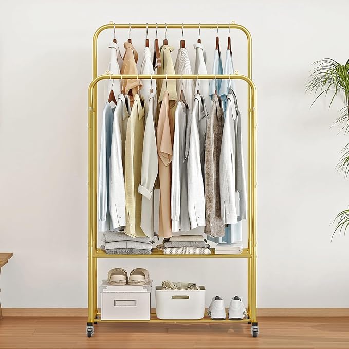 SUOERNUO Clothes Rack with Wheels Garment Rack - Image 2