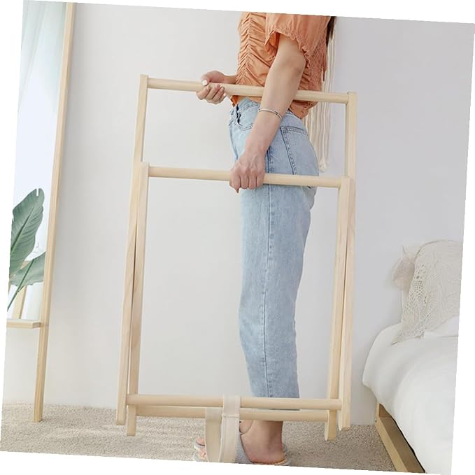 Angoily Wooden Coat Rack Clothes Storage Holder Floor Standing Garment Hanger - Image 5
