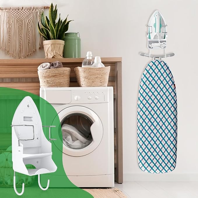 Iron Board Hanger Wall Mount Electric Iron Holder Ironing Board Holder Wall - Image 7
