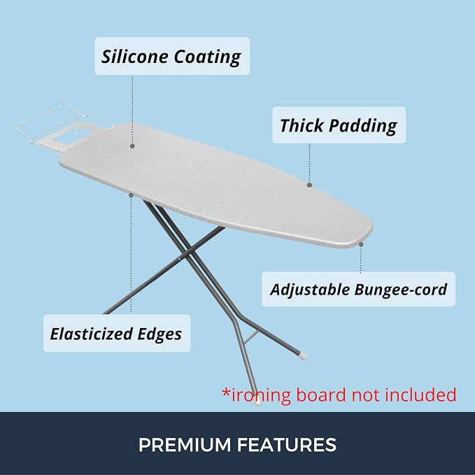 SAVUK Ironing Board Cover and Pad Standard Size Silicone Coated 4 Layers 15x54 - Image 3