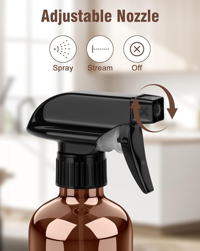 Glass Spray Bottle, Amber Glass Spray Bottle Set & Accessories Refillable - Image 2