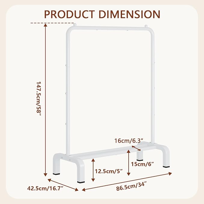 JIUYOTREE Standard Clothes Clothing Garment Rack - Image 3