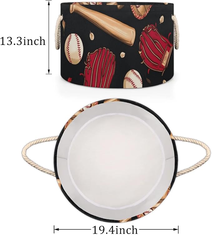 Baseball Bat Storage Basket Glove Balls Foldable Storage Bin - Image 3