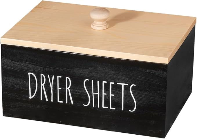 zoocatia Laundry Room Decor Dryer Sheet Container Wood Detergent Dispenser by zoocatia