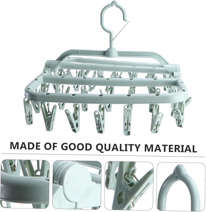 Foldable Clip Drying Rack for Boy Girl Socks and Underwear Clips Space-Saving - Image 5