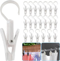 20pcs Laundry Hooks with Clips Super Strong Plastic Home Travel Swivel Hanging by Sermuok