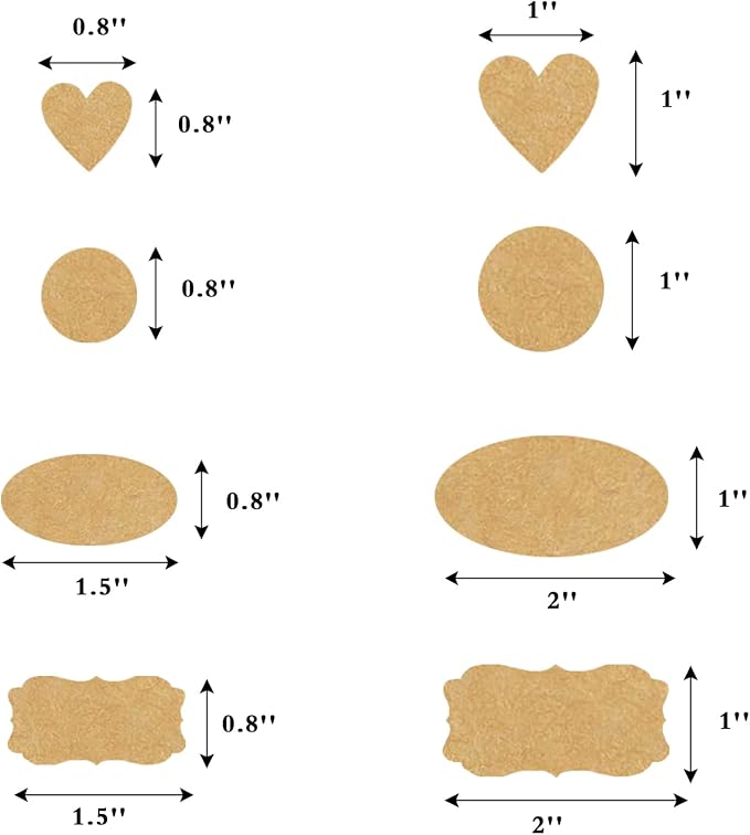 285pcs Natural Kraft Label Stickers, Self-Adhesive Blank Brown Personalized - Image 2