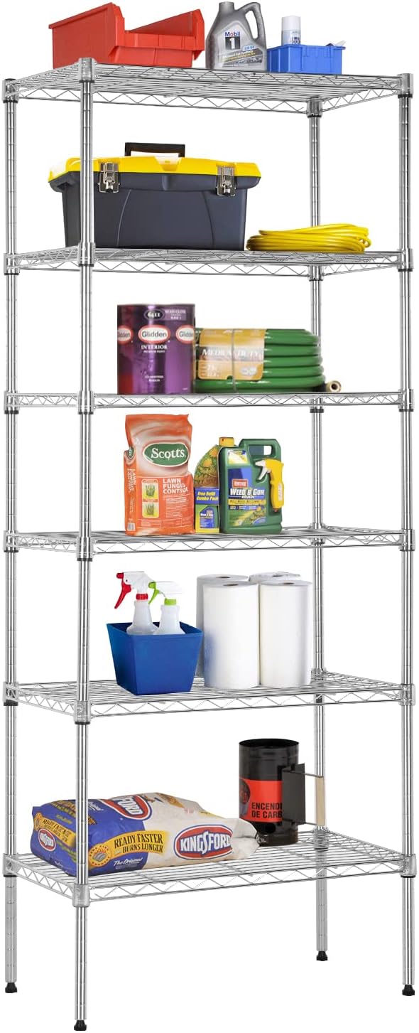 Meet perfect 6-Tier Wire Shelving Unit, 900LBS Heavy Duty Metal Storage Shelves by Meet+perfect