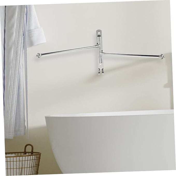Rotatable Towel Bar Wall Mounted Stainless Steel Over Door Towel Rack Bath - Image 5