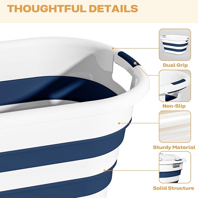 43L Collapsible Laundry Basket Plastic, Pop Up Laundry hamper/Storage Container - Image 4
