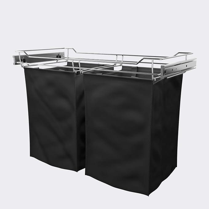 Classic 30" Full Extension Pullout Laundry Hamper in Chrome by CustomClosets