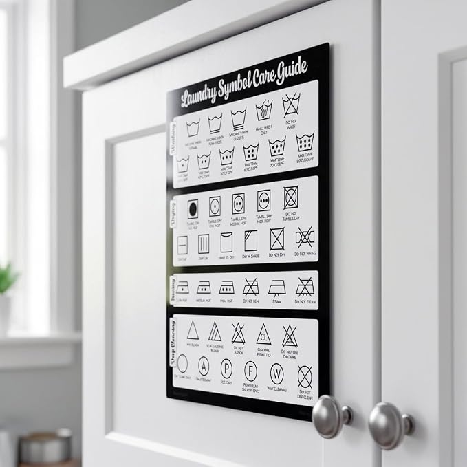 Farmhouse Laundry Symbols Magnet, 8x10 Laundry Symbols Chart, 39 Icons - Image 4