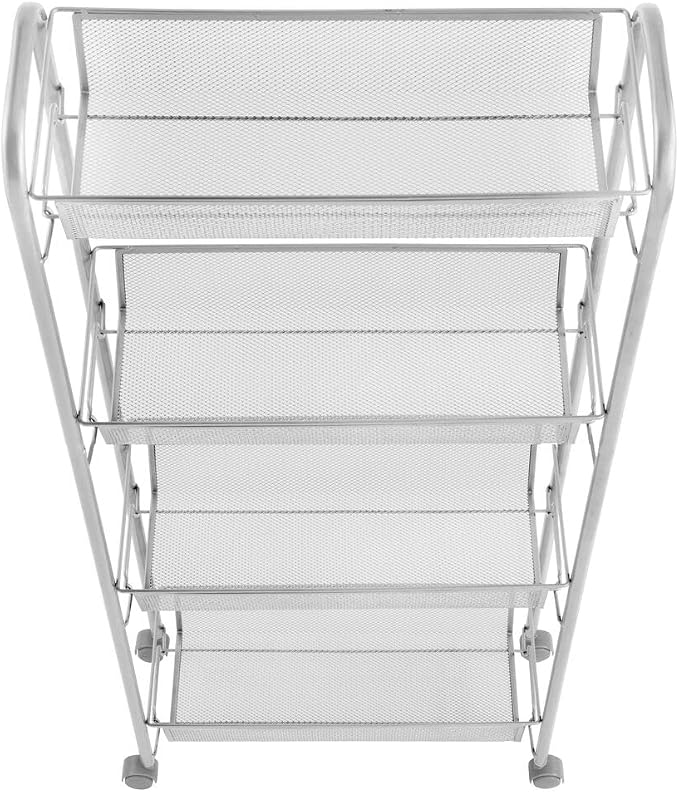 mDesign Slim Steel Metal Rolling Utility Cart Storage Organizer Trolley - Image 3