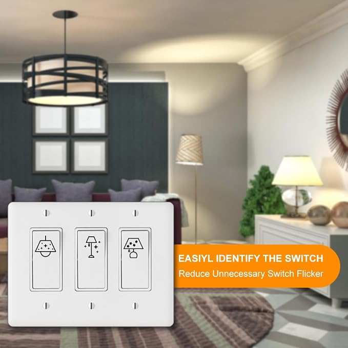 400 Pcs Light Switch Sticker Labels, 20 Designs Transparent Switch ID Stickers - Image 4