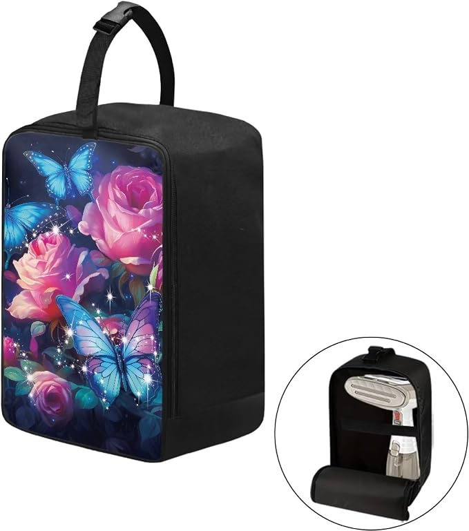 Steamer Carrying Case Butterfly Rose Lightweight Zippered Organizer - Image 2