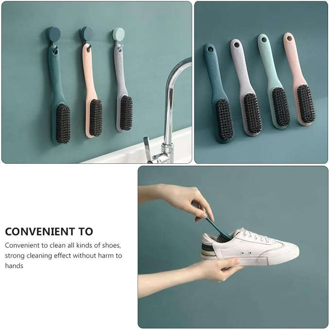 4 Pcs Long Handle Shoe Brush Set - Image 3