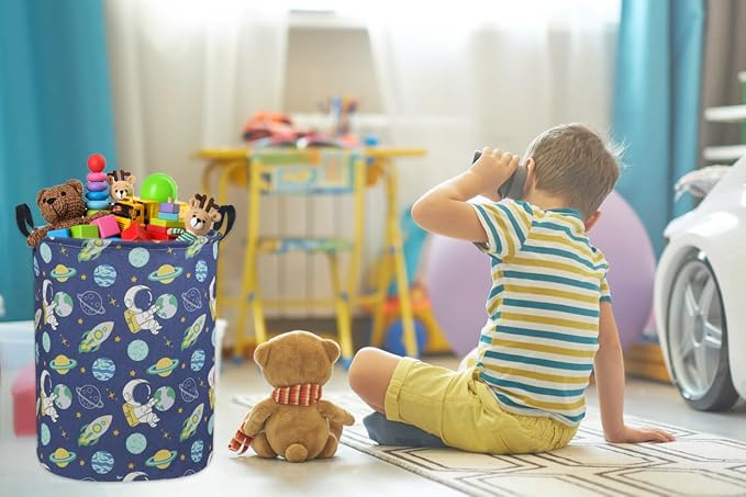 Kids Laundry Hamper, Boys Laundry Basket Collapsible Space Storage Baskets - Image 4