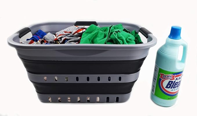 SAMMART Set of 2-30L Collapsible Plastic Laundry Basket - Image 5