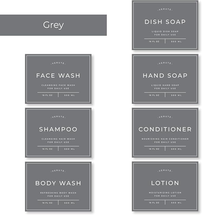 Waterproof Labels for Amber Glass Soap Dispenser and Plastic Bottles - Image 6