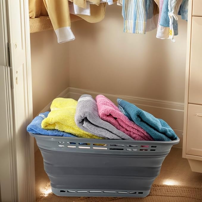 SAMMART 42L Collapsible Plastic Laundry Basket - Image 5