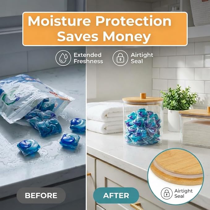 Laundry Pods Containers for Organizing Dryer Sheet Holder & Laundry Jars - Image 8