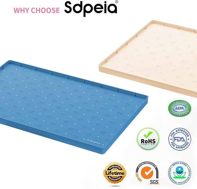 Sdpeia Under Sink Mat 34"×22" Waterproof Silicone Cabinet Liner & Sink Protector - Image 2