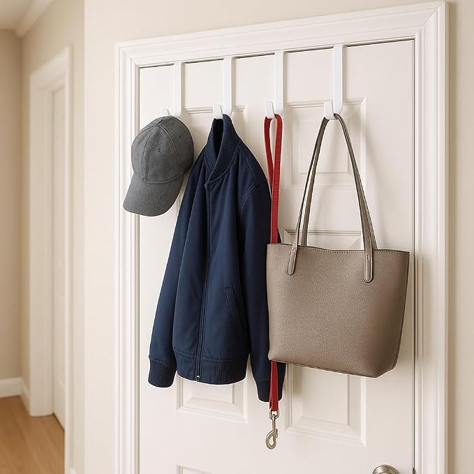 Dependable Industries inc. Essentials Over The Door Hooks – 4 Pack White - Image 2