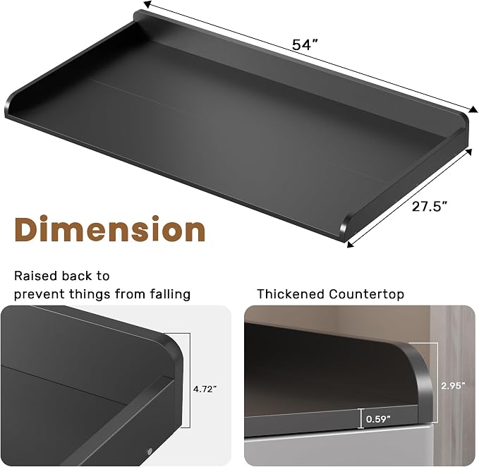 DTK Washer Dryer Countertop, Wood Topper - Image 3