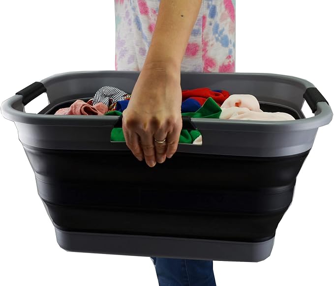 SAMMART Set of 2-30L Collapsible Plastic Laundry Basket - Image 8