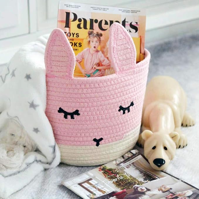 T&T Homewares Small Cute Pink Bunny Toy & Laundry Basket - Image 4