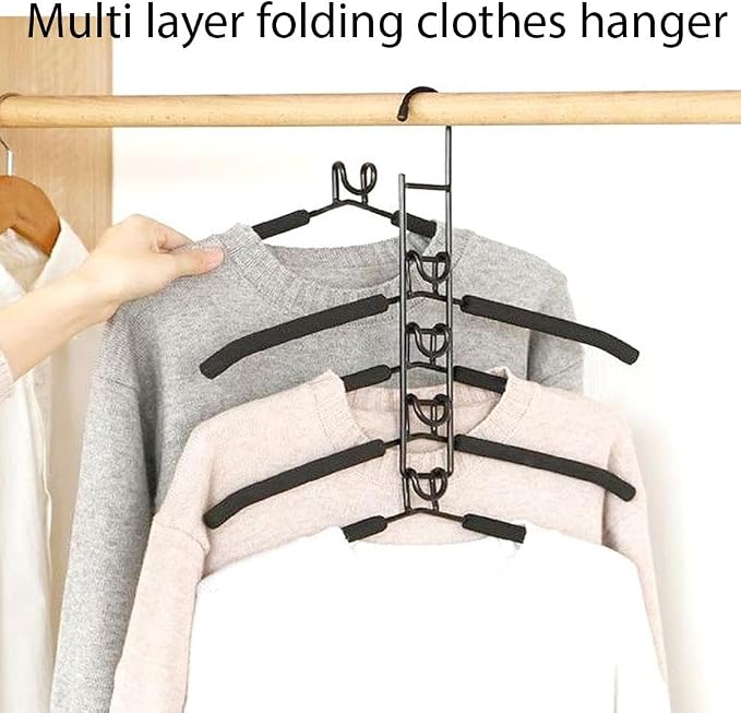 Multi-Layer Magic Clothes Hanger, 5-in-1 Space Saving Pants Rack & Wardrobe - Image 5