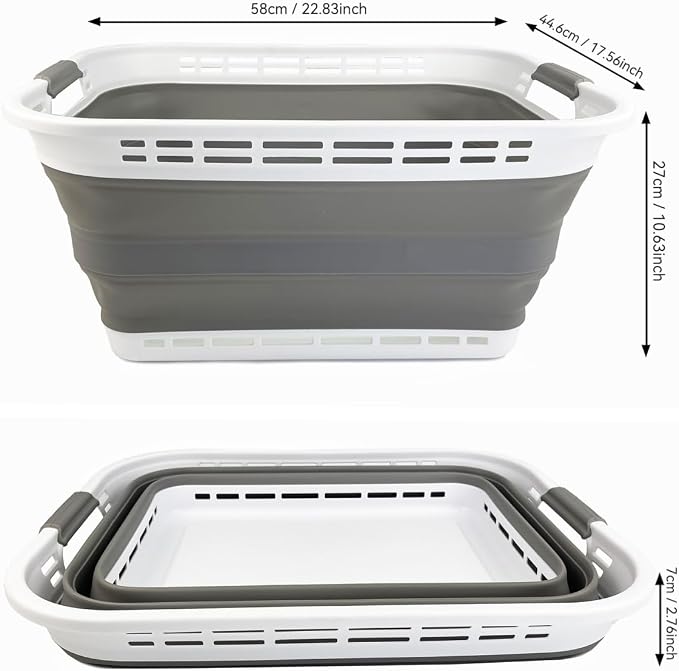SAMMART 42L Collapsible Plastic Laundry Hamper/Basket - Image 2