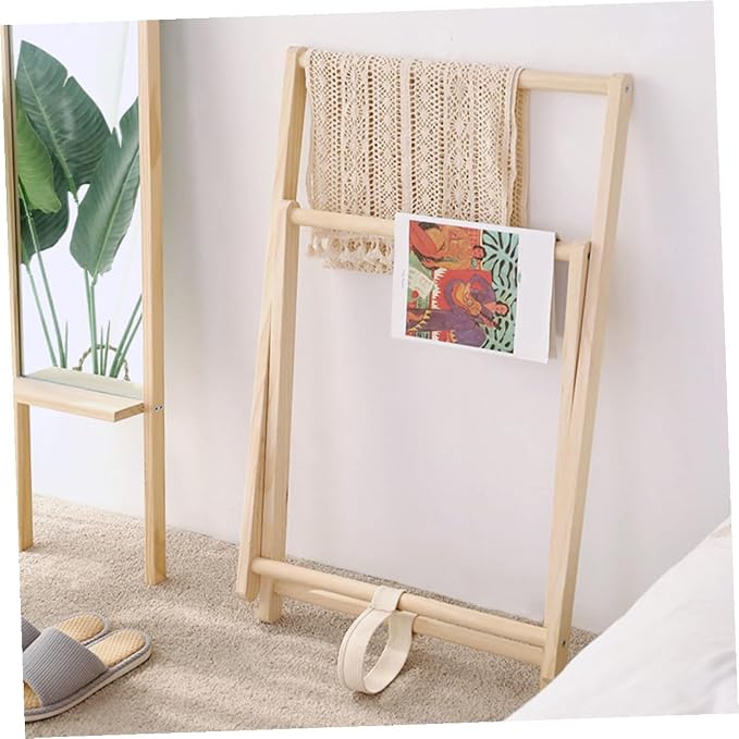 Angoily Wooden Coat Rack Clothes Storage Holder Floor Standing Garment Hanger - Image 7